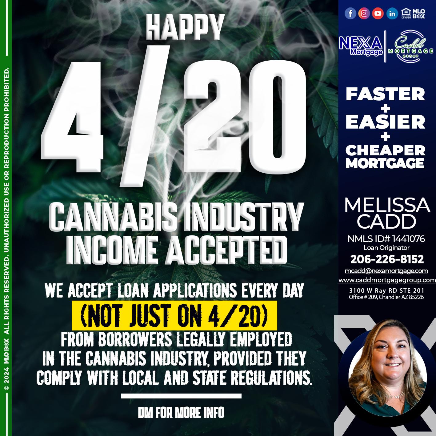 420 day - Melissa Cadd -Loan Originator