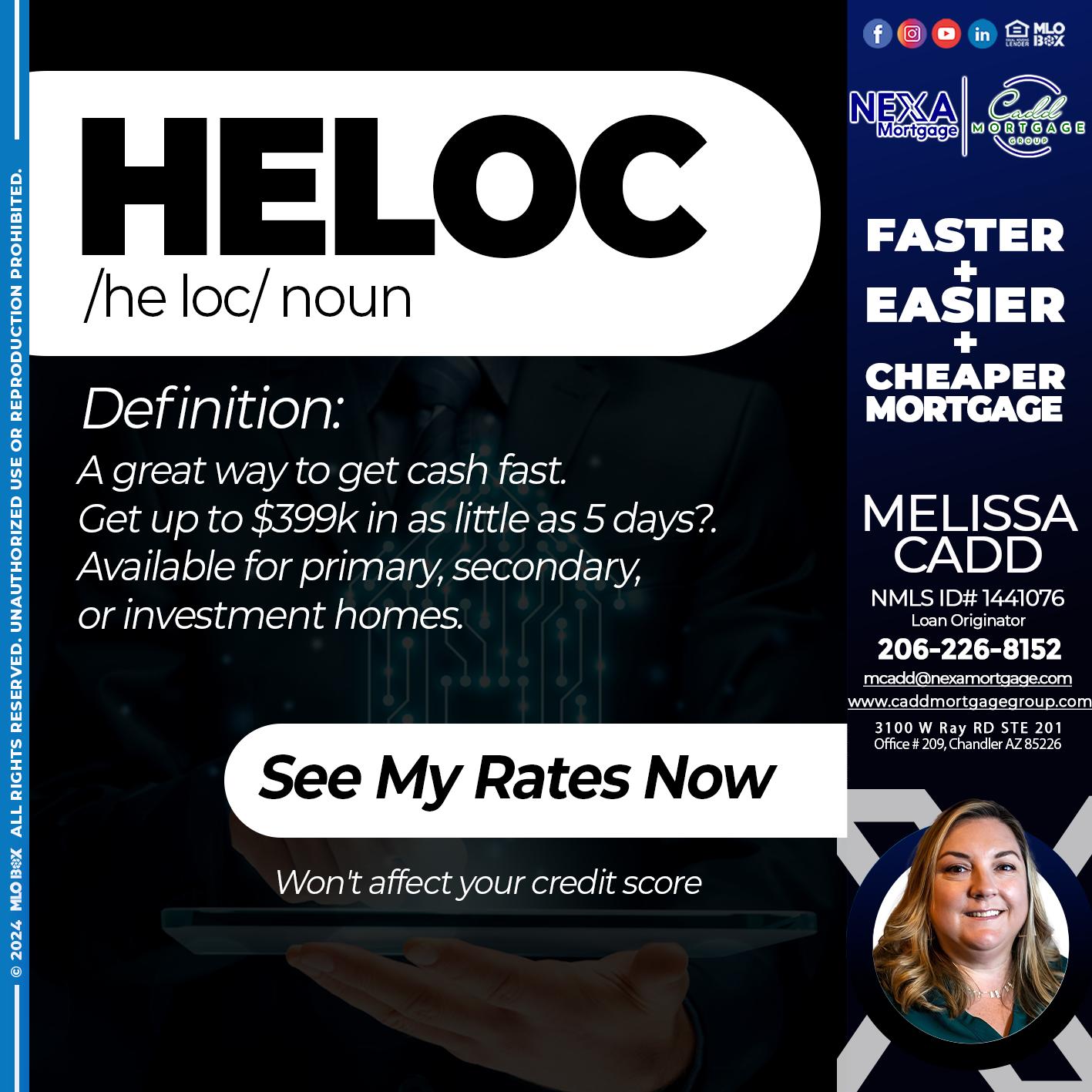 HELOC - Melissa Cadd -Loan Originator
