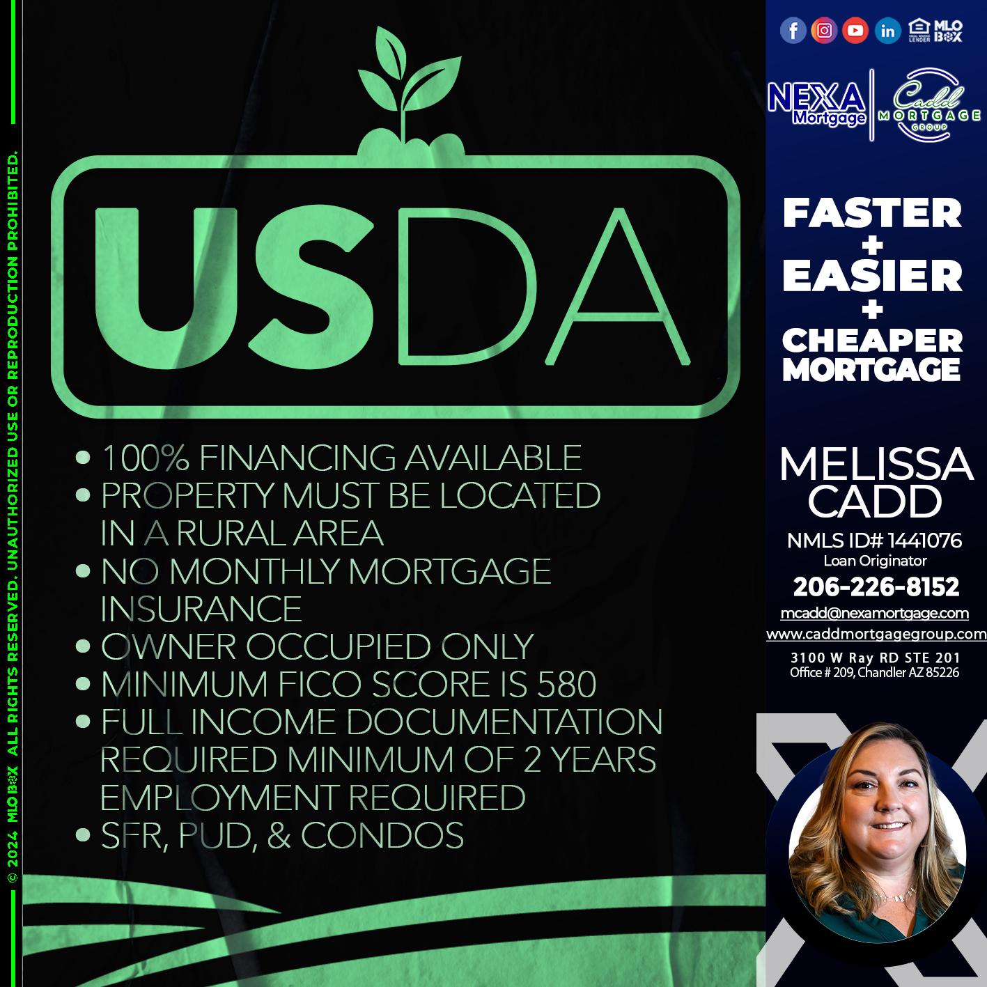 USDA - Melissa Cadd -Loan Originator