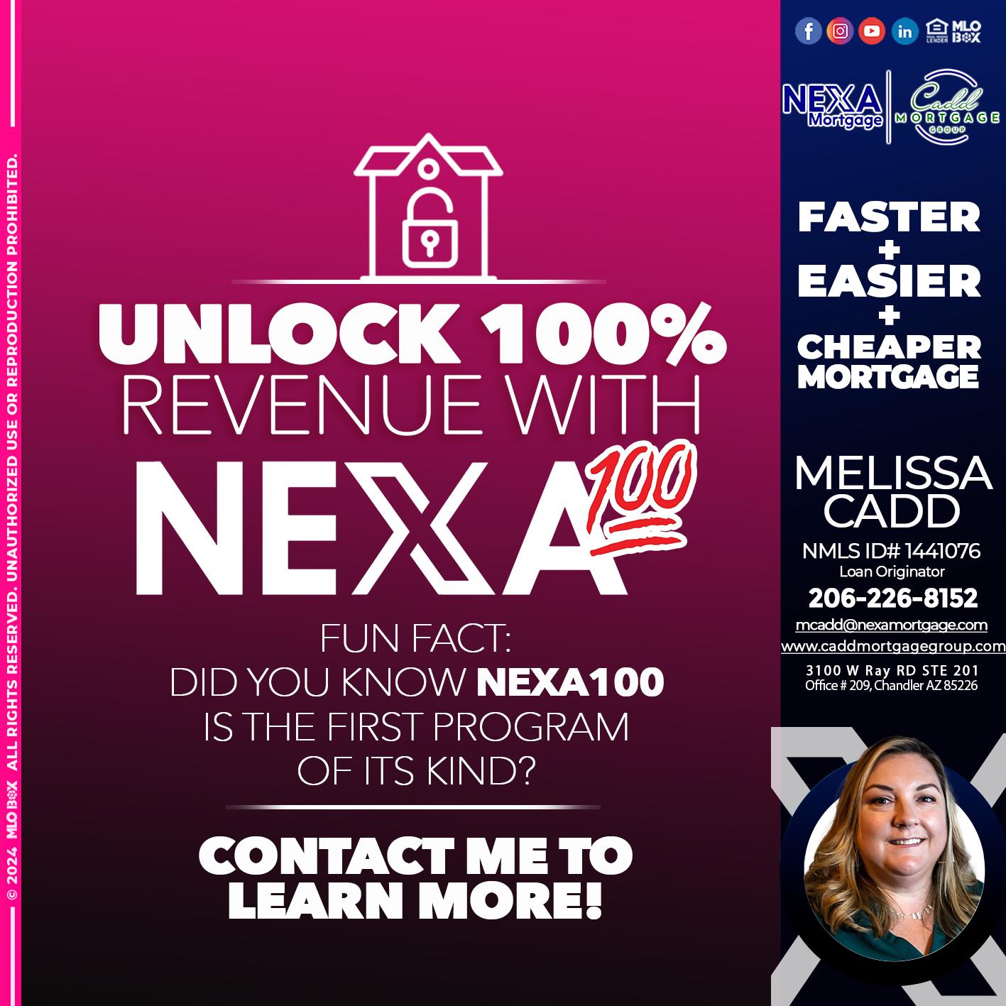 100 NEXA - Melissa Cadd -Loan Originator