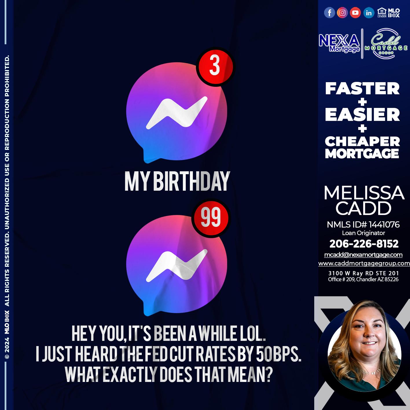 birthday - Melissa Cadd -Loan Originator