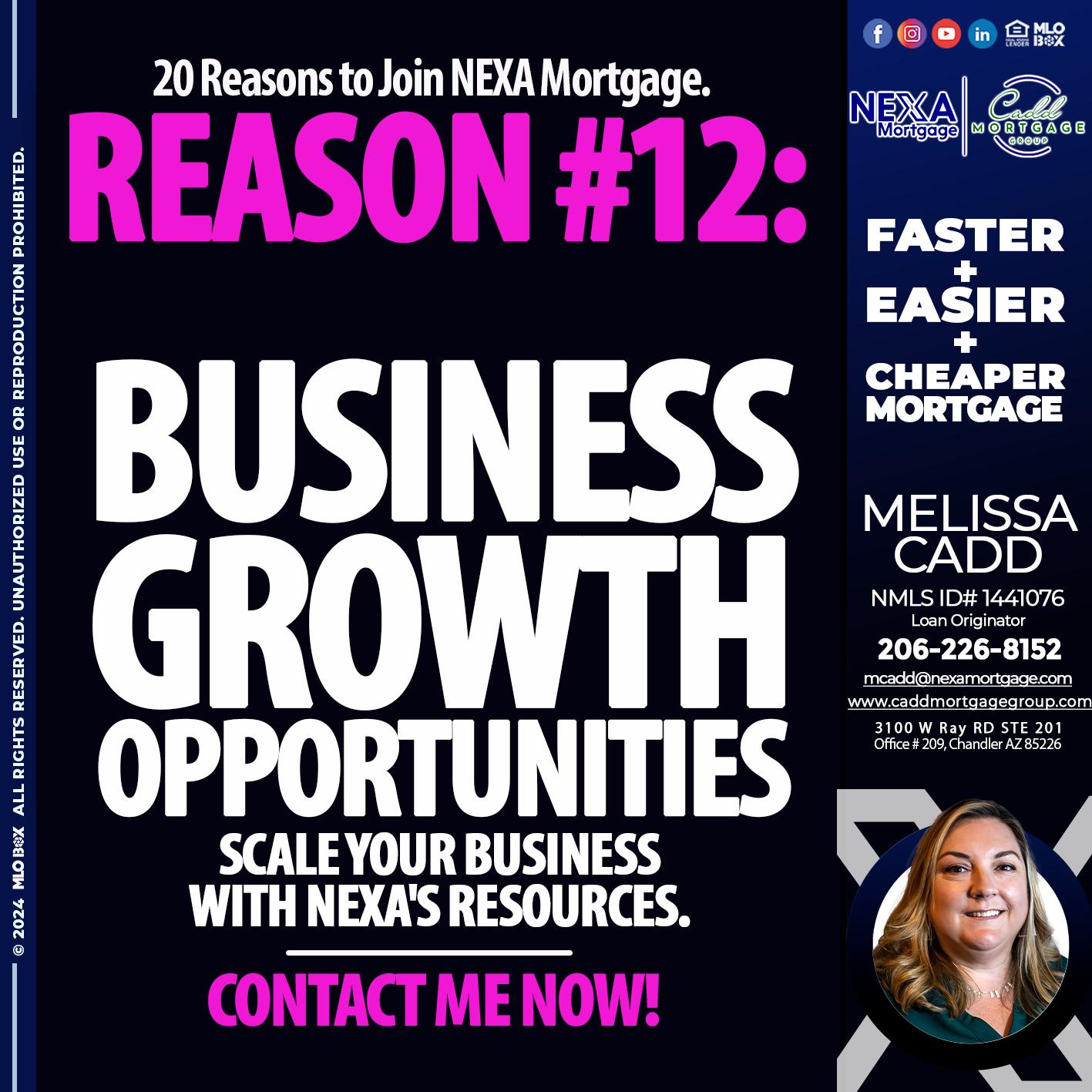 REASON 12 - Melissa Cadd -Loan Originator