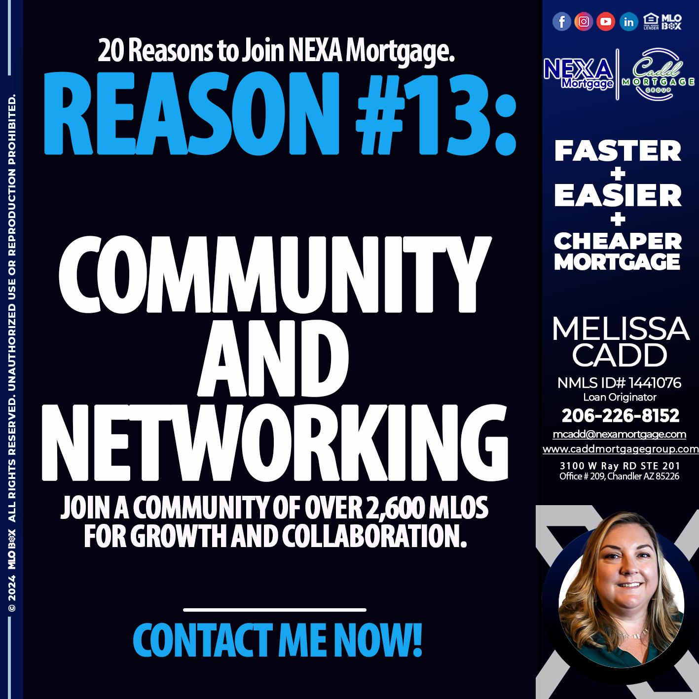 REASON 13 - Melissa Cadd -Loan Originator