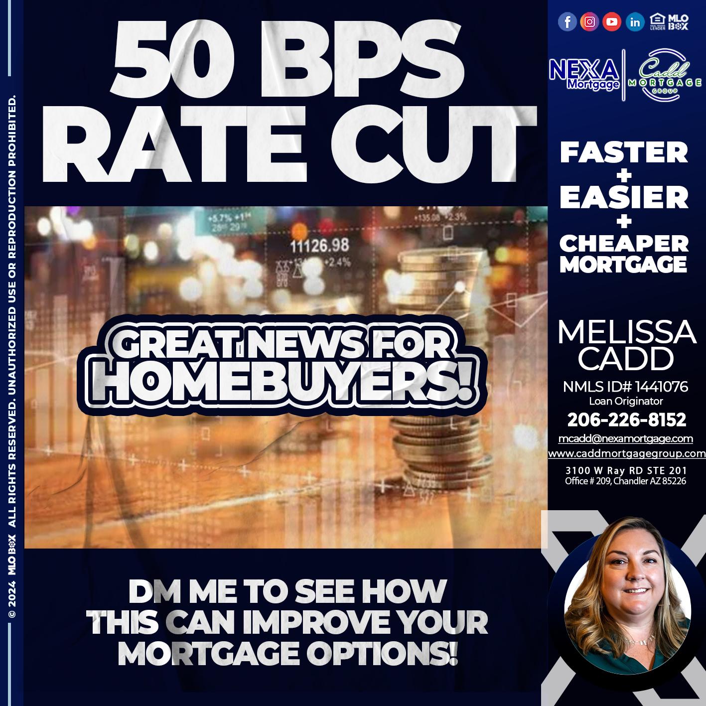 50 BPS RATES - Melissa Cadd -Loan Originator