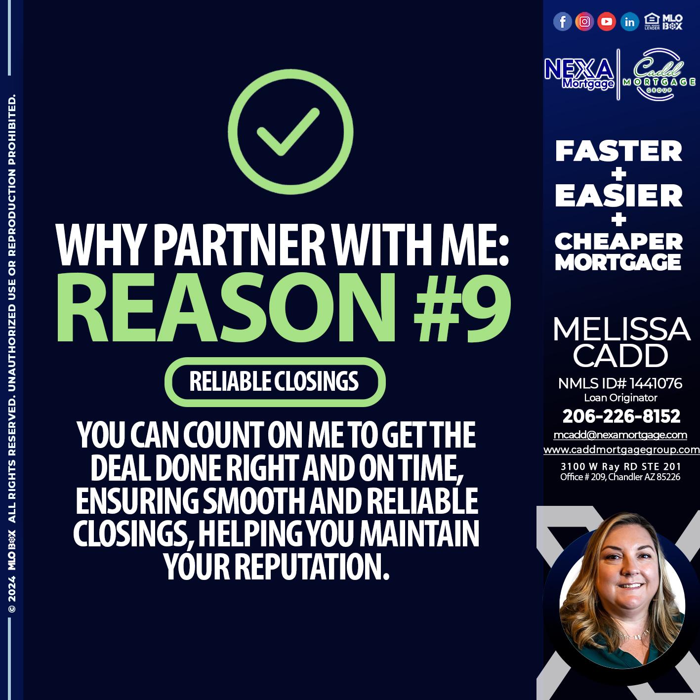 REASON 9 - Melissa Cadd -Loan Originator