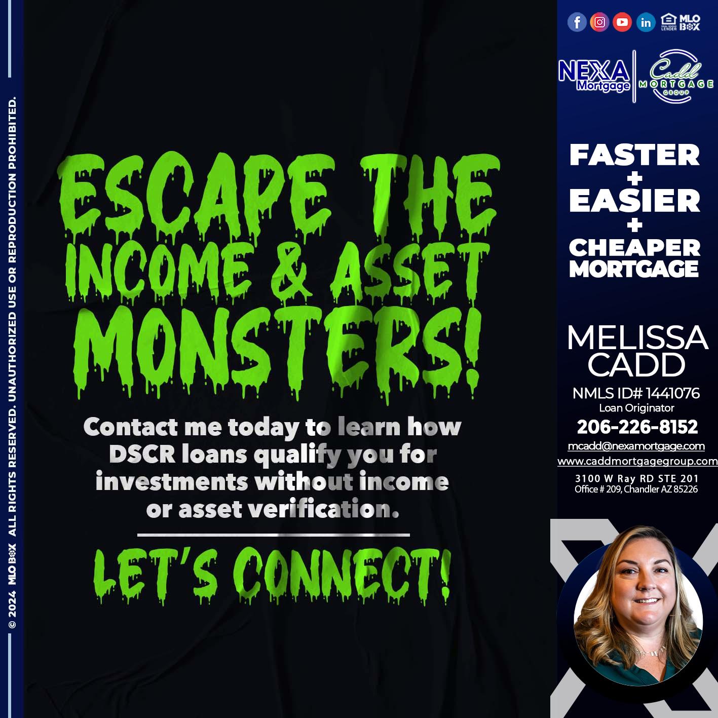 ESCAPE THE INCOME - Melissa Cadd -Loan Originator