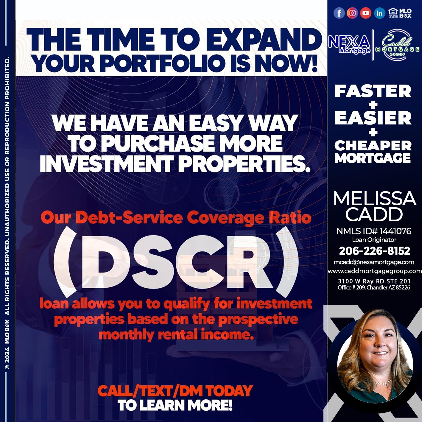 DSCR - Melissa Cadd -Loan Originator