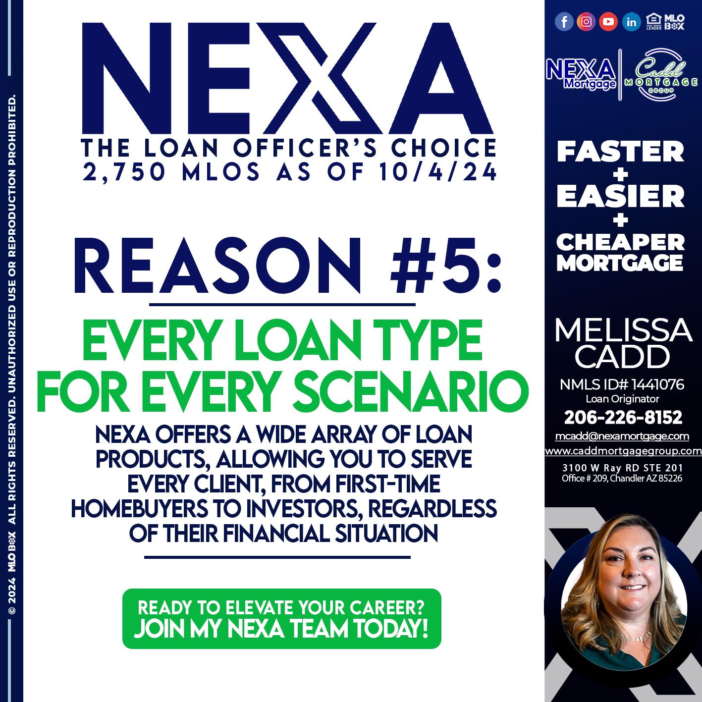 THE LOAN OFFICER´S CHOICE REASON 5 - Melissa Cadd -Loan Originator