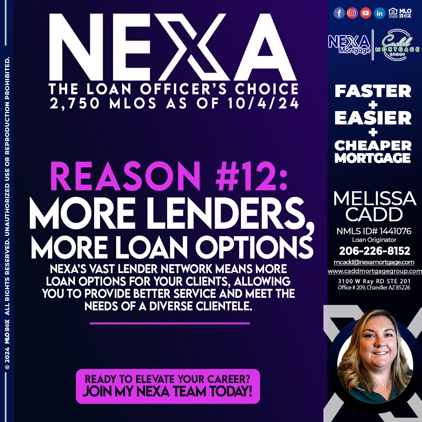 REASON 12 CHOICE - Melissa Cadd -Loan Originator