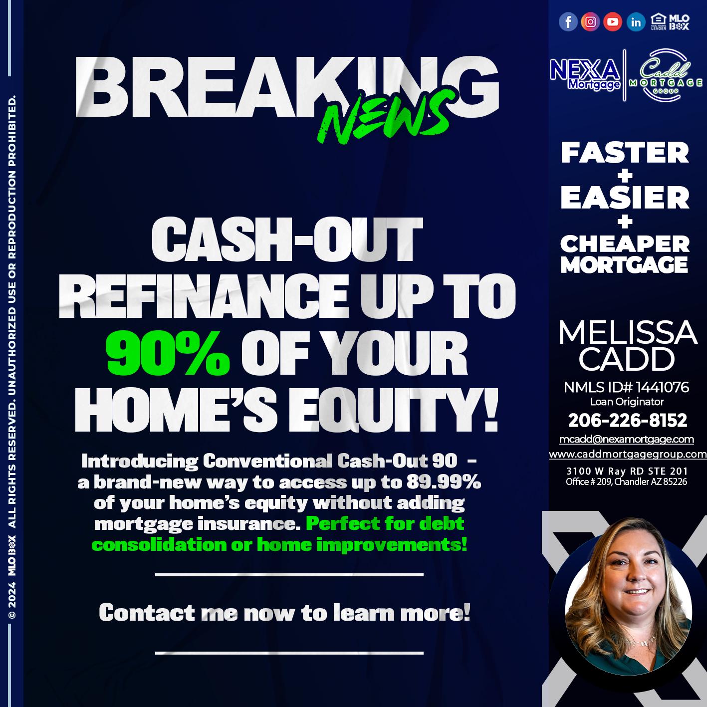 BREAKING NEWS - Melissa Cadd -Loan Originator