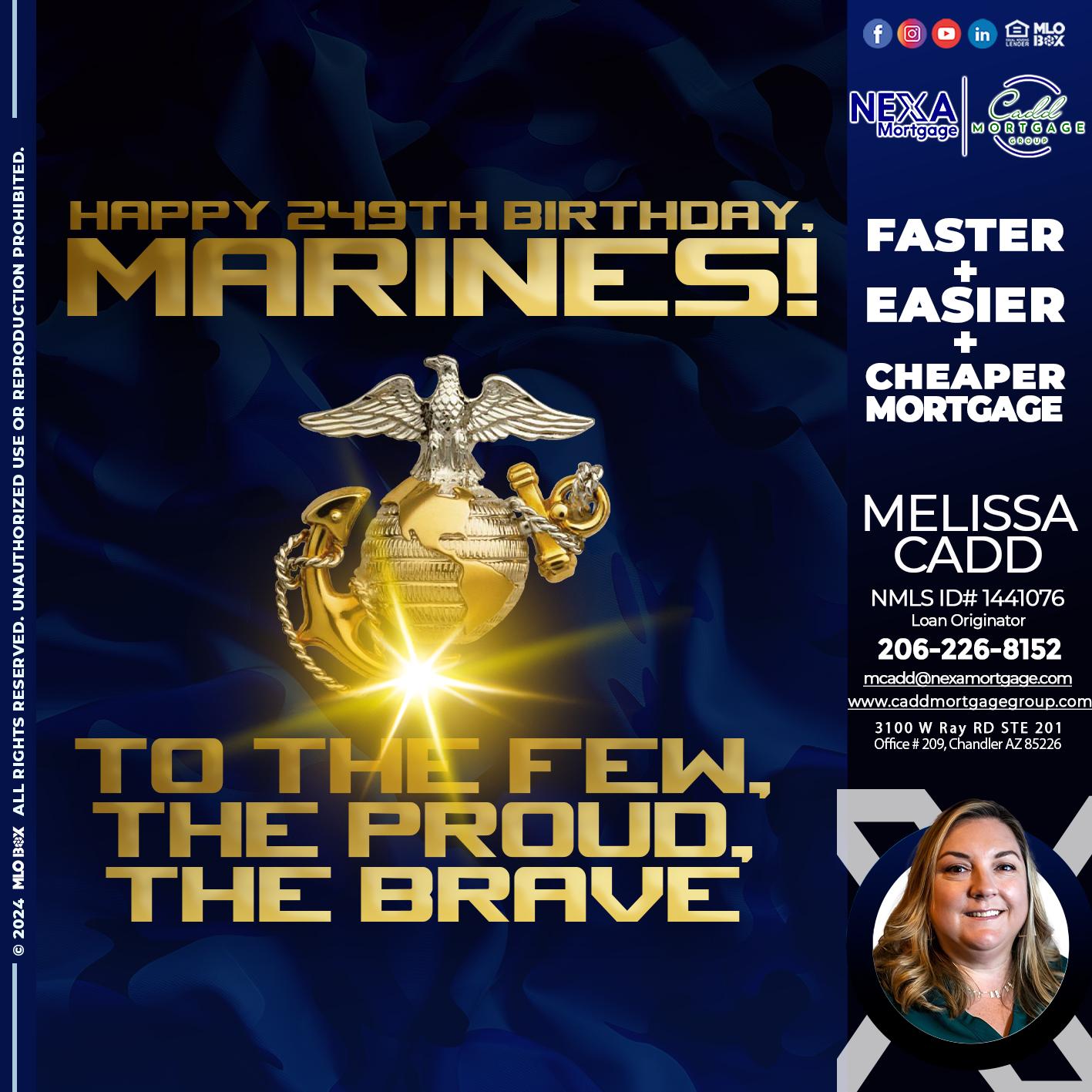 MARINES BIRTHDAY - Melissa Cadd -Loan Originator