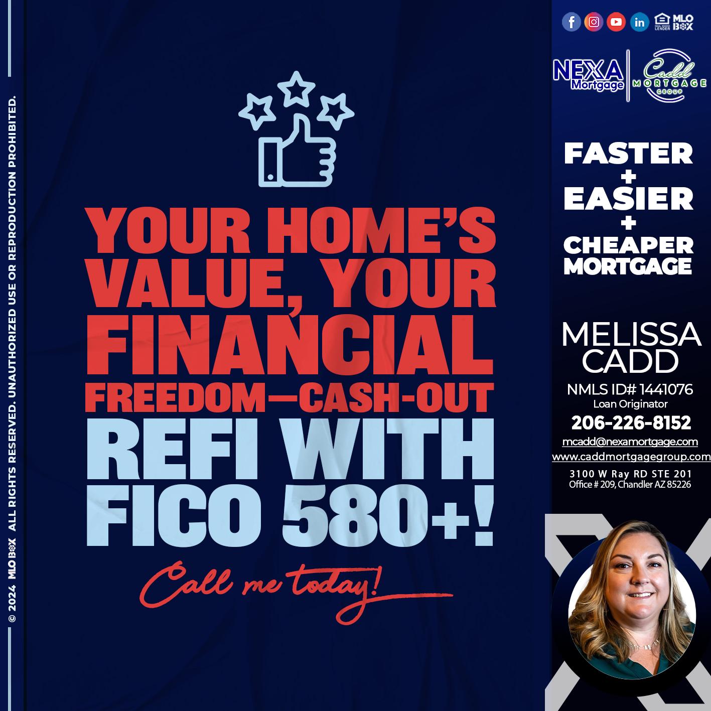 YOUR HOMES VALUE - Melissa Cadd -Loan Originator