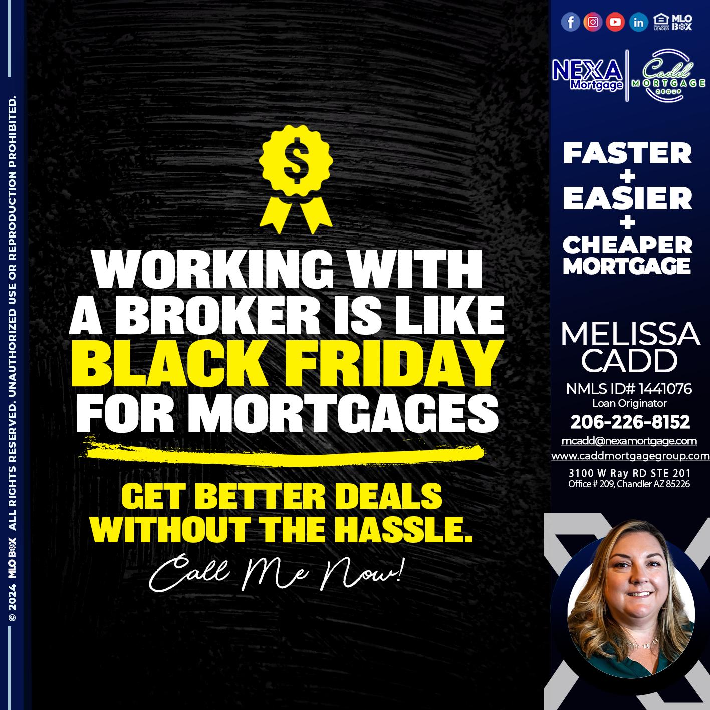 WORKING WITH A BROKER - Melissa Cadd -Loan Originator