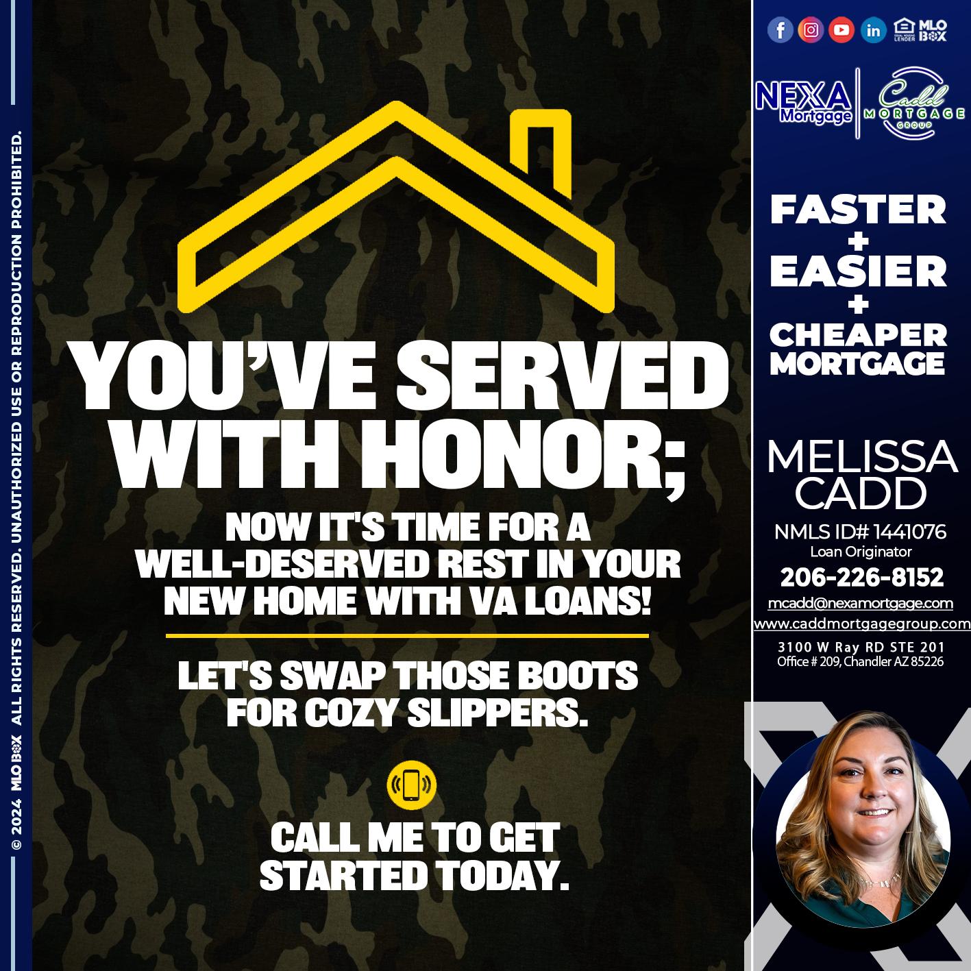 YOU´VE SERVED - Melissa Cadd -Loan Originator