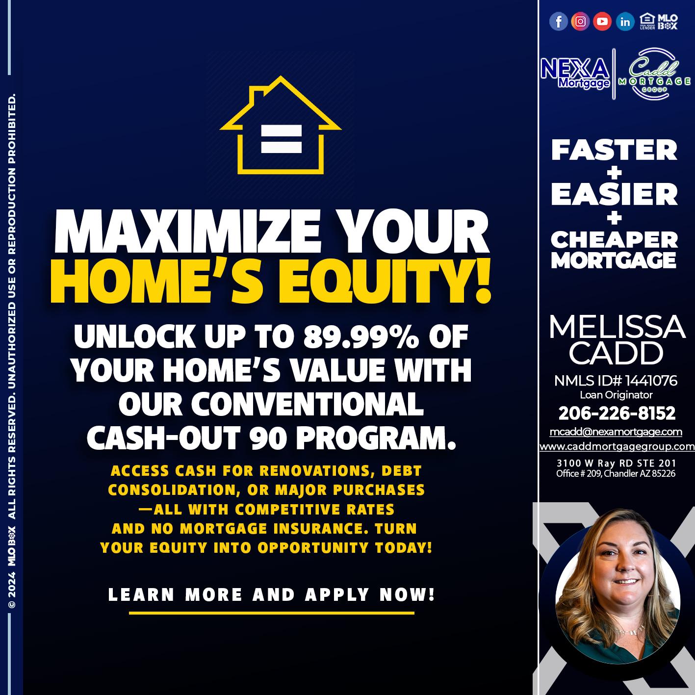 MAXIMIZE YOUR - Melissa Cadd -Loan Originator