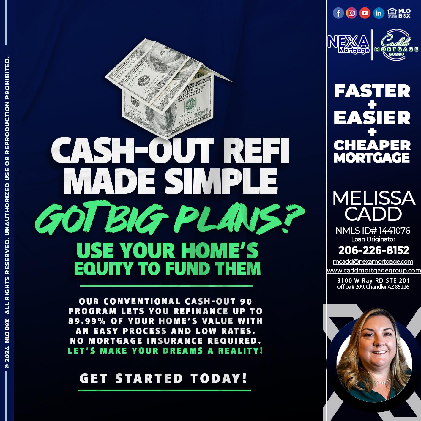 GOT BIG PLANS? - Melissa Cadd -Loan Originator