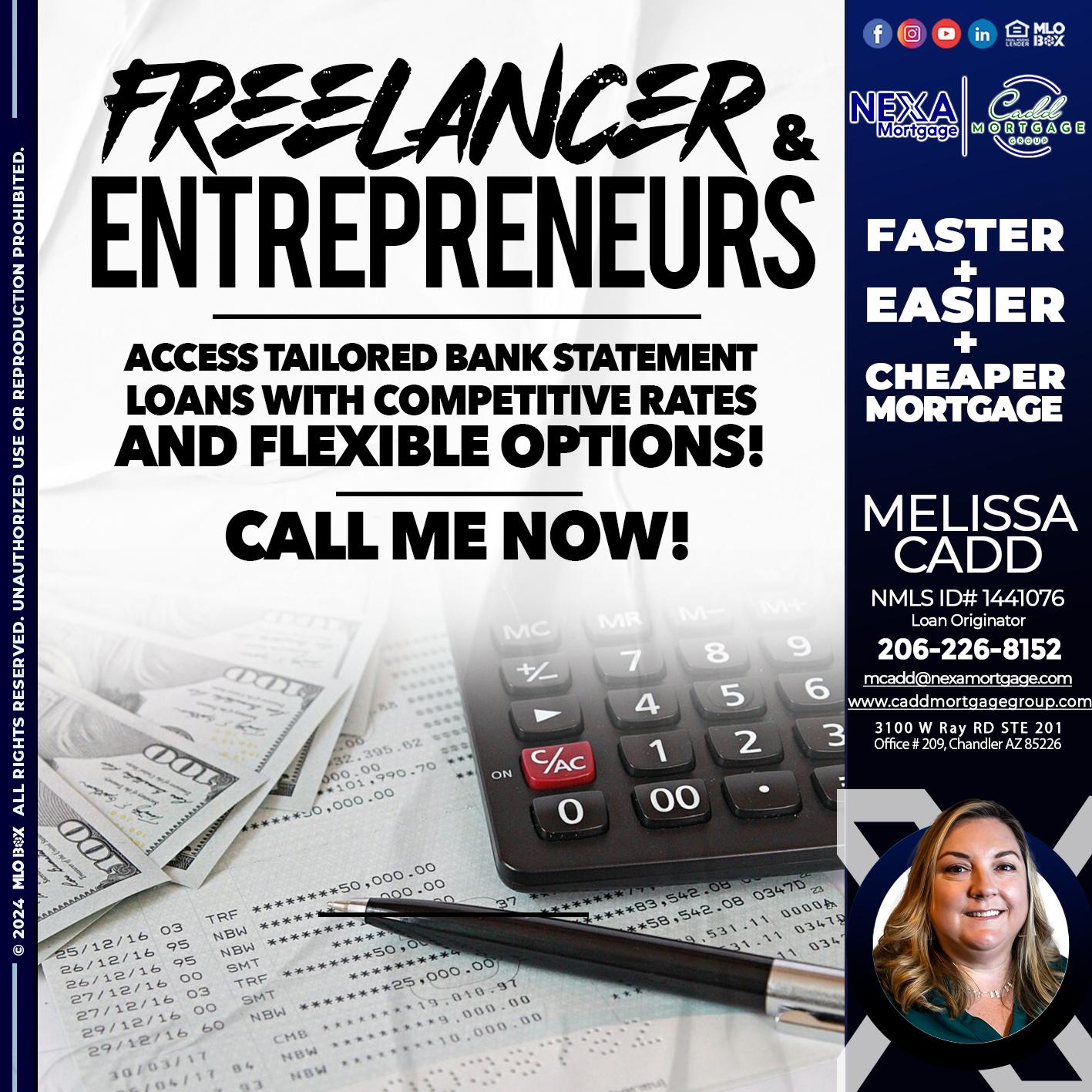 freelancer - Melissa Cadd -Loan Originator