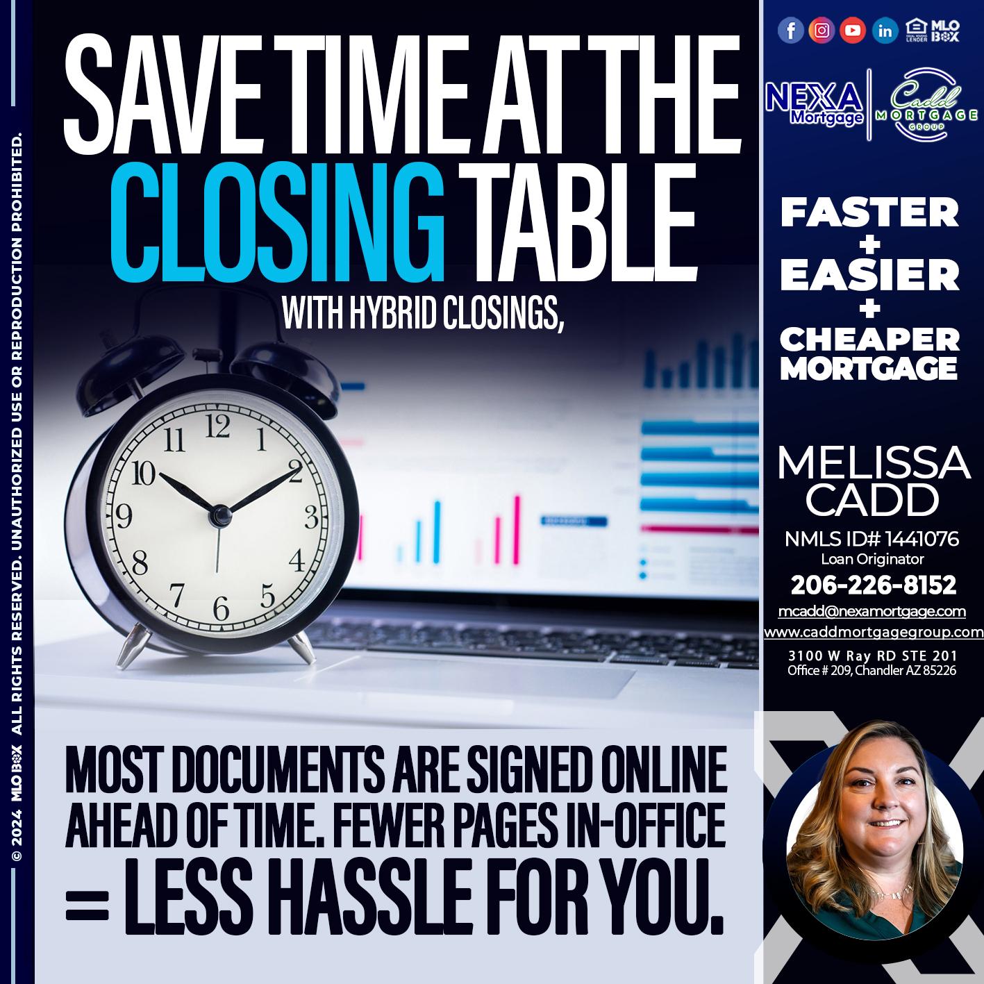 SAVE TIME - Melissa Cadd -Loan Originator