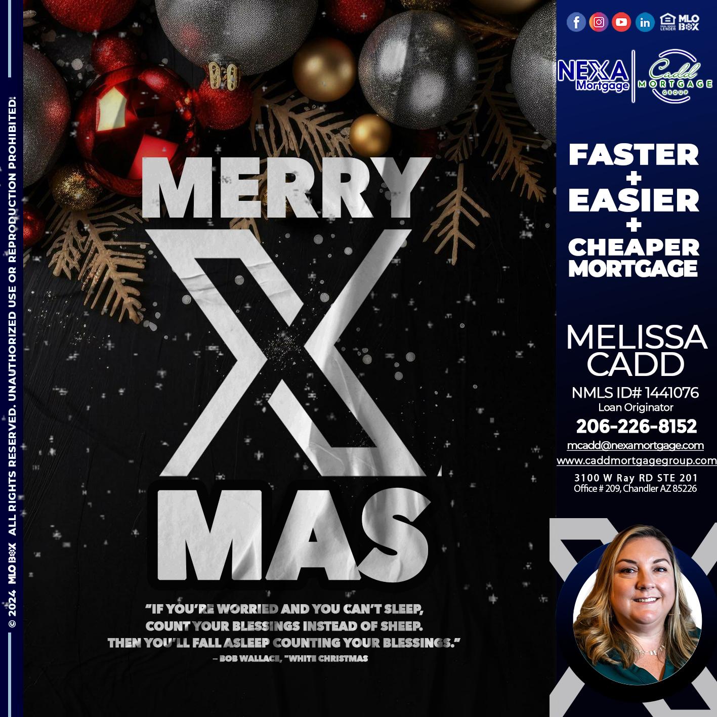 MERRY XMAS - Melissa Cadd -Loan Originator