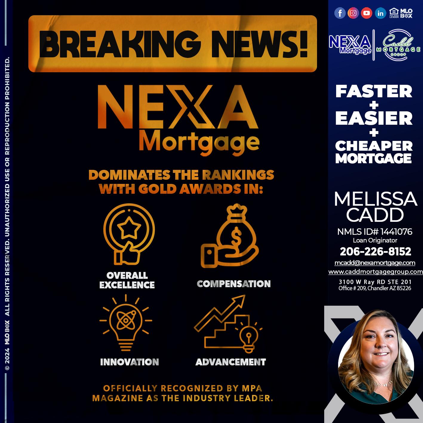 BREAKING NEWS - Melissa Cadd -Loan Originator