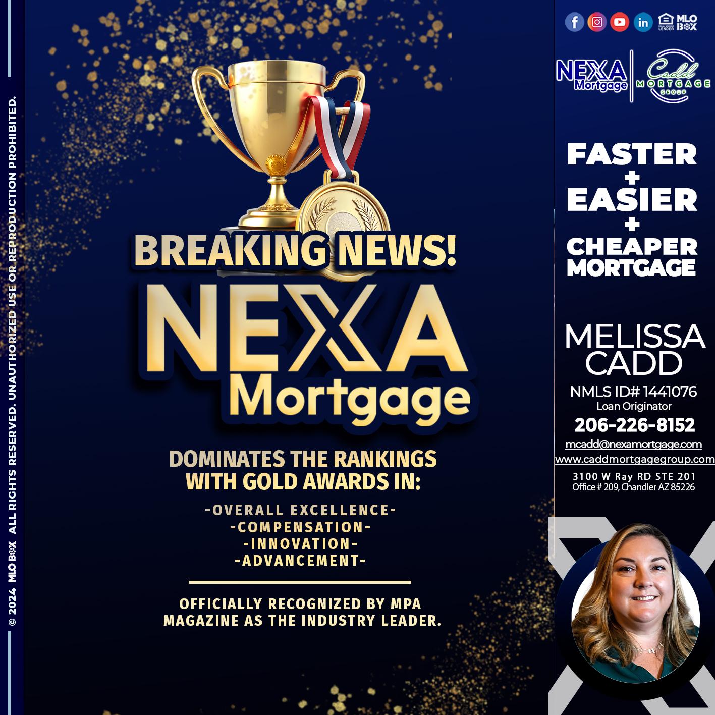 BREAKING NEWS - Melissa Cadd -Loan Originator