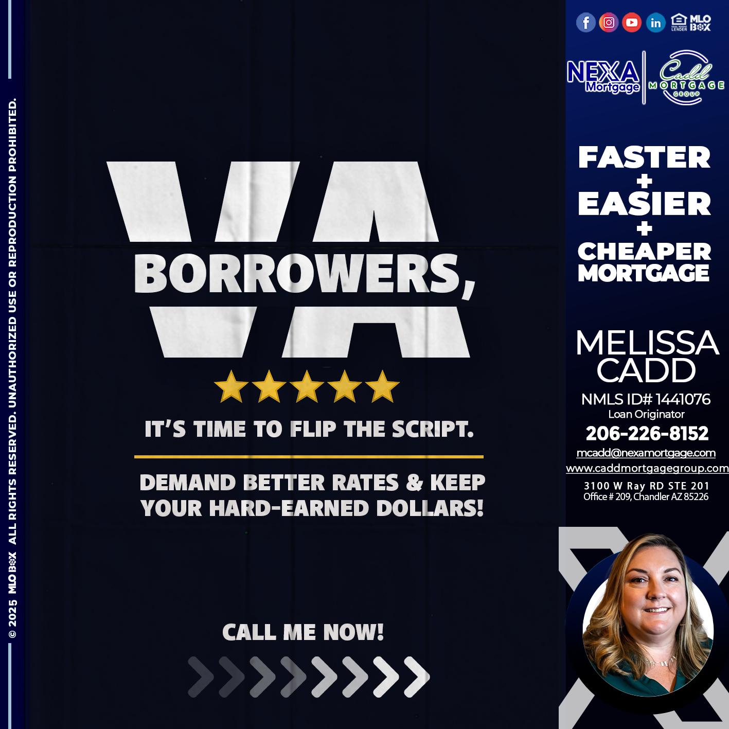 VA BORROWERS - Melissa Cadd -Loan Originator