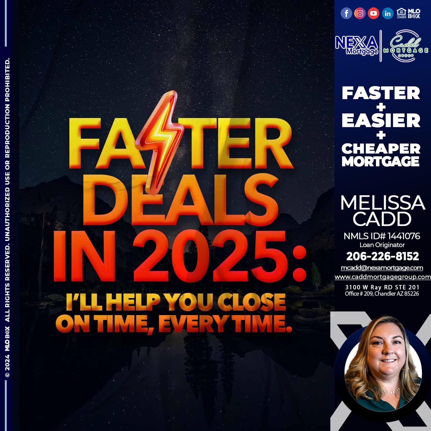 FASTER DEALS - Melissa Cadd -Loan Originator