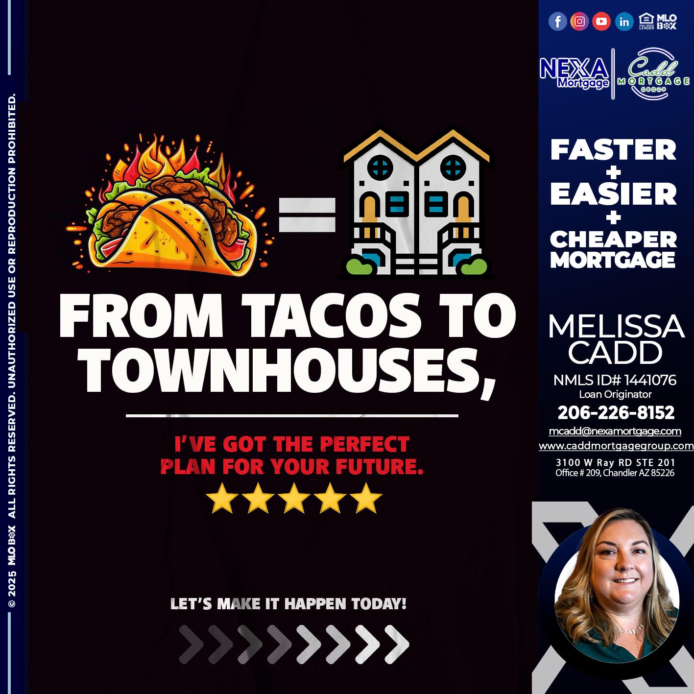 from tacos to - Melissa Cadd -Loan Originator