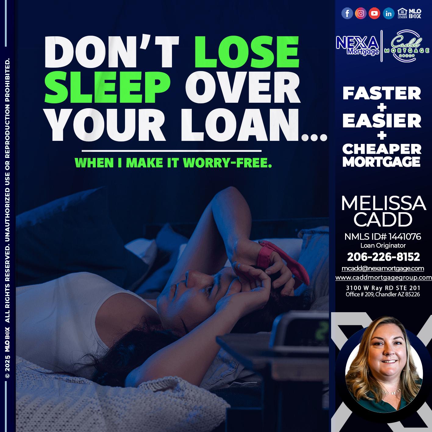 DONT LOSE - Melissa Cadd -Loan Originator