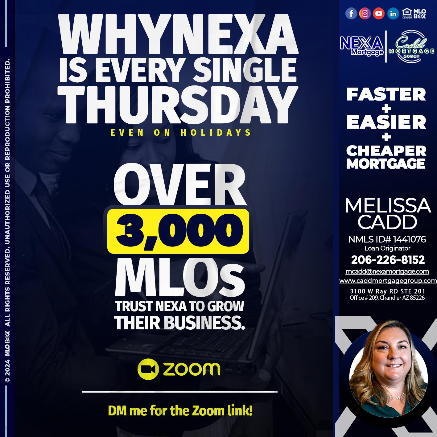 why NEXA - Melissa Cadd -Loan Originator